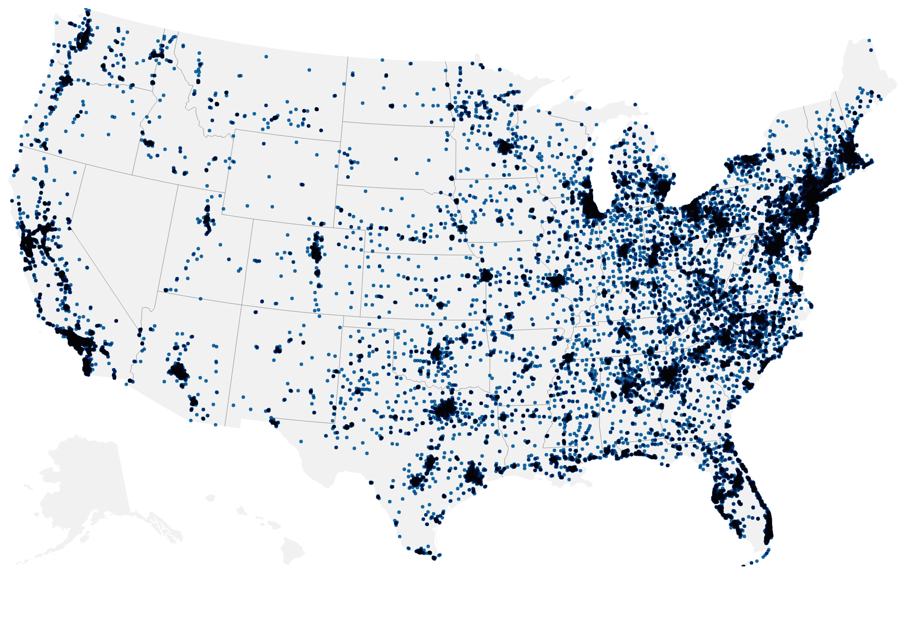 map of locations USA